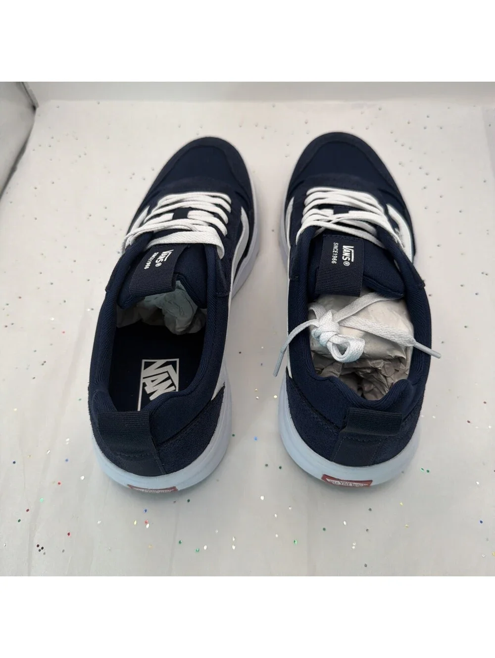 Vans Range EXP VN000CY1NAV Men’s Size 10.5 Navy White Suede Canvas Sneaker NIB